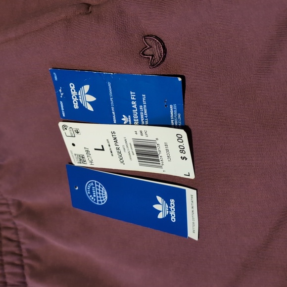 adidas Women’s Sweatpants Pink Mauve quiet crimson New large comfy warm - Picture 2 of 4